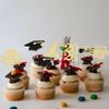 Gyufise 24Pcs 2026 Graduation Cupcake Toppers Glitter Class of 2026 Congrats Grad Cap Diploma Cake Decorations for 2026 Graduation Theme Birthday Party Supplies Black Gold view 4