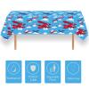 Airplane Birthday Party Tablecloth 54'' x 108'' Airplane Aircraft Table Covers for Aviation Theme Boys Baby Shower 1st 2nd 3rd 4th Birthday Party Table Supplies Decorations view 2