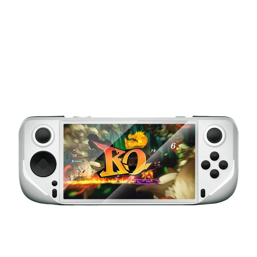 E6 Handheld Game Console Portable Video Game Support 5-inch IPS Screen 60Hz Screen Retro Gamebox 6000 Games Children's Gift32G White