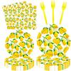 160 Pack Lemon Party Decorations Lemonade Theme Birthday Party Supplies Yellow Lemons Theme Tableware- Lemon Plate Lemon Napkins for Lemon Theme Birthday Party Wedding Shower Supplies Serves 40 view 1