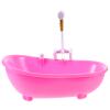 BESTonZON Mini Baby Doll Bathtub with Electric Water Jet Sprayer Battery Operated Toy Bath Tub for Dollhouse Accessories Kids Pretend Play 8.77X4.52X6.88 Inches view 1