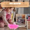 BESTonZON Mini Baby Doll Bathtub with Electric Water Jet Sprayer Battery Operated Toy Bath Tub for Dollhouse Accessories Kids Pretend Play 8.77X4.52X6.88 Inches view 2