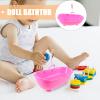 BESTonZON Mini Baby Doll Bathtub with Electric Water Jet Sprayer Battery Operated Toy Bath Tub for Dollhouse Accessories Kids Pretend Play 8.77X4.52X6.88 Inches view 4