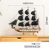 HYTTER Sailboat Model Tabletop Ornament Creative Hand-Carved Office Home Decor Souvenir Veterans Graduation Season Black Sail 50CM view 2