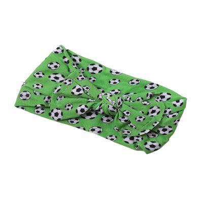 BBTDIN Baby Girls Soccer Headband Turban Infant Football Hairband Bowknot Newborn Soccer Bow Headwarp BTB10 (A2-Green)