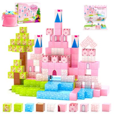 Hiwawind Updated Magnetic Blocks-Princess Castle, Creative Magnetic Building Blocks Toddler Toys, Birthday Gifts for Kids 3+ Years Old, STEM Montessori Sensory Toy for Boys & Girls Age 3-4 4-5 6-8