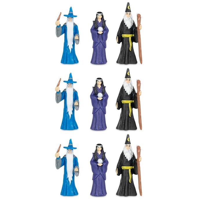Accoutrements Archie McPhee Spellbinding Fun: Itty Bitty Wizards - Enchanting Miniatures for Magical Adventures Bag of Nine, Small