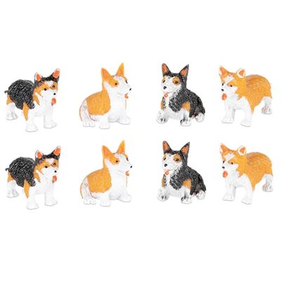 Accoutrements Archie McPhee Miniature Marvels: Itty Bitty Corgis - Adorable Miniature Dogs for Big Smiles and Funny Poses Bag of Eight, Brown