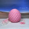 3D Printed Dragon with Dragon Egg, 12" Pink and White Cherry Blossom with Dragon Egg, Fidget ADHD Autism Toy D016 view 2
