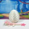 3D Printed Dragon with Egg, Articulated 6" Pink and White Cherry Blossom Baby Dragon, Fidget ADHD Autism Toy BD004-WHT view 2