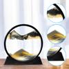 UNbit Moving Sand Art Desktop Ornament, Quicksand Painting Ornament 7/12inch Moving 3D Sand Art Picture Round Glass Hourglass Deep Sea Sandscape in Motion Display Flowing Sand Frame for Home Decor (Co view 2