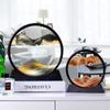 UNbit Moving Sand Art Desktop Ornament, Quicksand Painting Ornament 7/12inch Moving 3D Sand Art Picture Round Glass Hourglass Deep Sea Sandscape in Motion Display Flowing Sand Frame for Home Decor (Co view 3