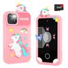 Kids Smart Phone for Girls with Holographic Pyramid, 32G Card Christmas Birthday Gifts for Age 3-10 Kids Toys Cell Phone, 2.8" Touchscreen Toddler Learning Play Toy, Dual Camera, Music Player (Pink) view 1