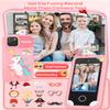 Kids Smart Phone for Girls with Holographic Pyramid, 32G Card Christmas Birthday Gifts for Age 3-10 Kids Toys Cell Phone, 2.8" Touchscreen Toddler Learning Play Toy, Dual Camera, Music Player (Pink) view 4