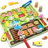 Wooden Play Food Sets for Kids Kitchen Toys Kitchen Playset Accessories Early Education Toys for 3 4 5 6 7 8 Years Old Girls and Boys Gifts (Barbecue) view 1