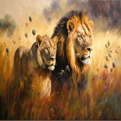 1000 Piece Puzzles Sunset Lions Home Decor & Valentines Day Decorations - More Difficult Challenge Puzzles (Wooden Puzzles includes Beautiful Gift Box) for All Adult Beginners