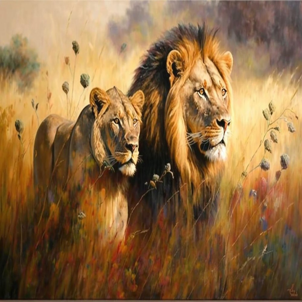 1000 Piece Puzzles Sunset Lions Home Decor & Valentines Day Decorations - More Difficult Challenge Puzzles (Wooden Puzzles includes Beautiful Gift Box) for All Adult Beginners