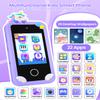 Kids Smart Phone for Girls with Holographic Pyramid, Christmas Birthday Gifts for Age 3-10 Kids Toys Cell Phone, 2.8" Touchscreen Toddler Learning Play Toy, Dual Camera, Music Player, 32G Card(Purple) view 2