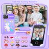 Kids Smart Phone for Girls with Holographic Pyramid, Christmas Birthday Gifts for Age 3-10 Kids Toys Cell Phone, 2.8" Touchscreen Toddler Learning Play Toy, Dual Camera, Music Player, 32G Card(Purple) view 4