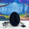 3D Printed Dragon with Egg, Articulated 12" White and Black Cherry Blossom Dragon, Fidget Sensory Toy, Flexible ADHD, Autism, Relief Anxiety D030-BLK view 2