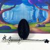3D Printed Dragon with Egg, Articulated 12" White and Black Cherry Blossom Dragon, Fidget Sensory Toy, Flexible ADHD, Autism, Relief Anxiety D030-BLK view 3