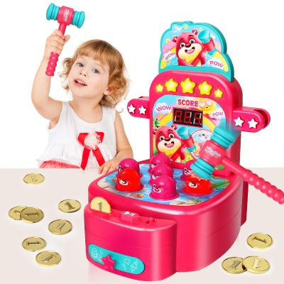 Yerloa Whack Game for Toddlers 2 3 4 5 Year Old Boy Girl Kids Easter Birthday Gift, Toys for Ages 2-4 4-6 Learning Interactive Educational Cause and Effect Toys with 2 Hammers, Music & Light