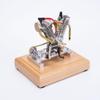 Internal Combustion Gasolin Engine, Hoglet OHV V-Twin Four-Stroke Gasoline Engine Mini Retro Motorcycle Engine Model with Pedal Start, Internal Combustion Engine Physical Toys for Adults view 2