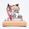 Internal Combustion Gasolin Engine, Hoglet OHV V-Twin Four-Stroke Gasoline Engine Mini Retro Motorcycle Engine Model with Pedal Start, Internal Combustion Engine Physical Toys for Adults view 3