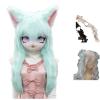 WLYEZAU Plush anime headwear, stuffed animal masks, Lolita costume accessories, headwear, Halloween cosplay hoods (Color : Green) view 1