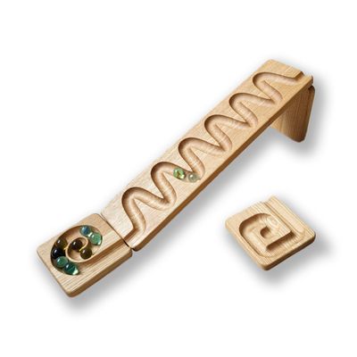Marble Run Track Personalized Set Waterfall Marle Race Machine Wooden Maze Board Ball Run Wave Course Gift for Kids Winding Track Set Roller
