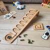 Marble Run Track Personalized Set Waterfall Marle Race Machine Wooden Maze Board Ball Run Wave Course Gift for Kids Winding Track Set Roller view 3