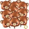 10 Pcs Large Bear Balloons,22 Inch Bear Head Balloon Brown Bear Foil Balloons,Bear Shaped Animal Balloons for Birthday Party Baby Shower Jungle Theme Party Decoration view 1