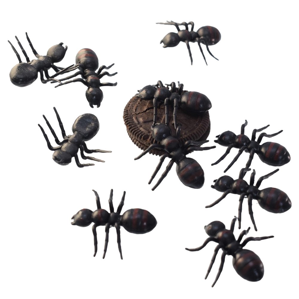 KDUPUP 10PCS Fake Giant Ants Queen Black Ant Realistic Ant Decor Supplies