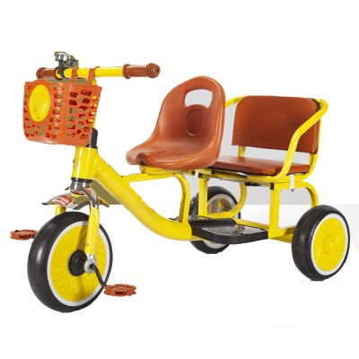 JIYIAN Children Tricycle with 2 Seats,Kids Tricycle with Passenger Seat,Toddler Double Seat Tricycles Storage Basket for Kids Tandem Bike for Boys and Girls Gifts Outdoor Toy,Red