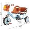 JIYIAN Children Tricycle with 2 Seats,Kids Tricycle with Passenger Seat,Toddler Double Seat Tricycles Storage Basket for Kids Tandem Bike for Boys and Girls Gifts Outdoor Toy,Red view 2