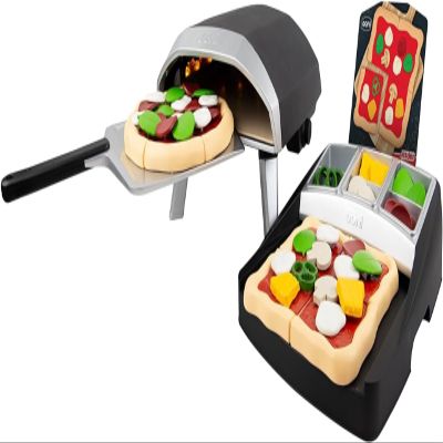 Casdon Ooni Pizza Oven & Topping Station Deluxe Set, Toy Pizza Oven & Topping Set for Children Aged 3+, Features Real Flame Effect Light