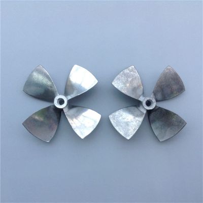 Fighting Boat Remote Control Boat Four-Blade Propeller 4mm Shaft Outer Diameter 44 55 60mm Metal Propeller High Thrust (Color : D55mm, Size : 1 Pair)
