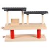 VICASKY Wooden Train Set with Double-Deck Barricade Railway Track Toys -Train Railway Playing Station Accessory Playset for Kids, Railroad Platform & Scenic Layouts 9.05 X 6.88 X 3.14 Inch view 1