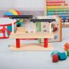 VICASKY Wooden Train Set with Double-Deck Barricade Railway Track Toys -Train Railway Playing Station Accessory Playset for Kids, Railroad Platform & Scenic Layouts 9.05 X 6.88 X 3.14 Inch view 3