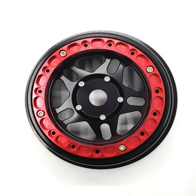 KEBEILEE CNC aluminum bead lock wheel For LOSI Super Baja Rey 2.0 1/6 1pcsBlack (black+red)