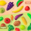 55 Pcs Grocery Store Pretend Play Food Set with Shopping Basket for Kids Toddlers 1-3 4-8, Kids Play Kitchen Accessories Plastic Fake Food Fruits and Vegetables Can Toy Gifts for Boys Girls view 2