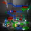 Discovery Marble Run Race Track  92-Piece Light-Up Marble Maze Construction Set| LED Marbles| STEM Learning Activity| Sensory Toy Building Kit| Educational Physics & Engineering Toy for Kids Ages 6+ view 2