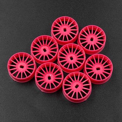 Yeah Racing WL-0167FPK Plastic Narrow Rim Set 8.5mm (Offset 0 +1 +2 +3) Pink for 1/28 AWD Mini-Z