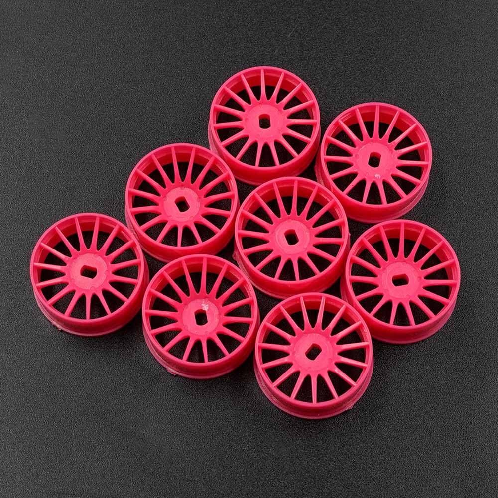 Yeah Racing WL-0167FPK Plastic Narrow Rim Set 8.5mm (Offset 0 +1 +2 +3) Pink for 1/28 AWD Mini-Z