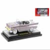 1957 Chevy Bel Air Hardtop Purple Metallic with Cream Top Limited Edition to 6250 Pieces Worldwide 1/24 Diecast Model Car by M2 40300-115B view 1