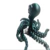 Dieymond Eyes Crazy 3D Printed Octopus Flexible Articulated 5.5" Customize Fidget 8 Legs Bling Toy (Emerald Green) view 3