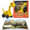 Prehistoric Pals Brontie Dinosaur Excavator Toy & Book Set  Brontosaurus Truck with Moving Parts  Educational Gift for Kids Ages 38  STEM Learning Toy for Boys & Girls view 1