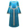 Agoky Kids Girls Renaissance Vintage Ball Gown Halloween Fancy Costume Retro Medieval Gothic Long Dress Light Blue C 10 Years view 1