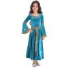 Agoky Kids Girls Renaissance Vintage Ball Gown Halloween Fancy Costume Retro Medieval Gothic Long Dress Light Blue C 10 Years view 3