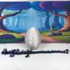 3D Printed Mushroom Dragon with Dragon Egg, Articulated Dragon, 12" Red Blue Green Mushroom Dragon, Fidget ADHD Sensory Toy D025-RGB view 2